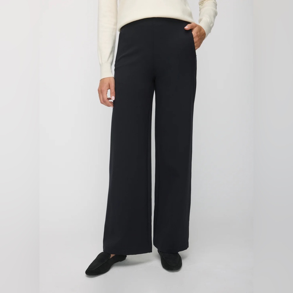 Maeve Black Knit Wide Leg Pants